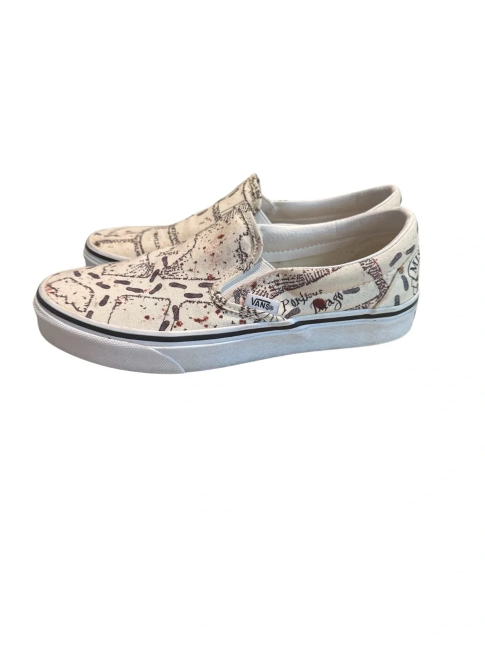 Unisex Harry Potter Marauder’s Map Vans Classic Slip-On Size 8 Women/6.5 Men’s - Picture 3 of 7